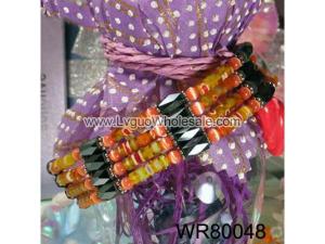 36inch Lampwork Glass beads, Cat's Eye Opal ,Magnetic Wrap Bracelet Necklace All in One Set